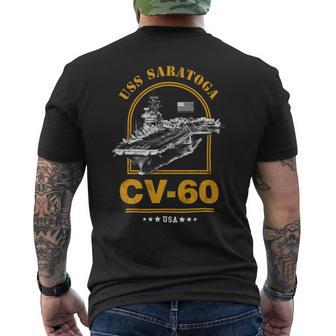 Uss Saratoga Cv-60 Mens Back Print T-shirt - Monsterry AU