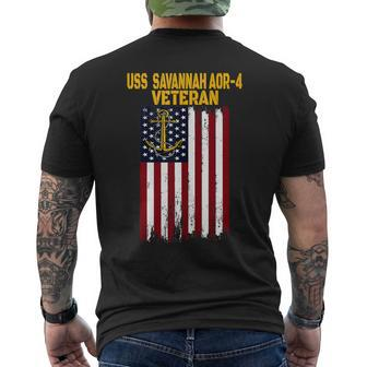 Uss Savannah Aor-4 Replenishment Oiler Ship Veterans Day Men's T-shirt Back Print | Mazezy AU