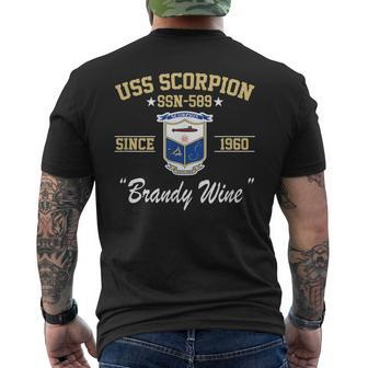 Uss Scorpion Ssn589 Men's Back Print T-shirt | Mazezy