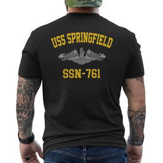 Uss Springfield Ssn761 Men's Back Print T-shirt | Mazezy