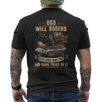 Uss Will Rogers Ssbn659  Men's Crewneck Short Sleeve Back Print T-shirt