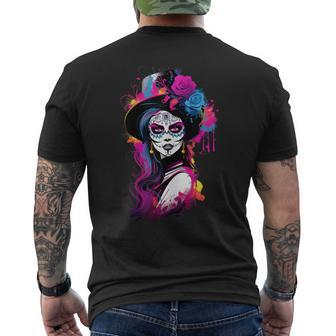Valentina Halloween Costume Day Of The Dead Catrinas Mexican Men's T-shirt Back Print | Mazezy CA