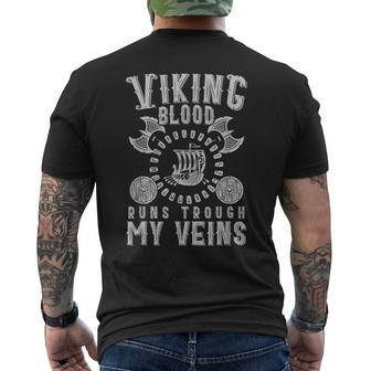 Valkyrie Viking Blood Valhalla Scandinavian Gift Viking Mens Back Print T-shirt | Mazezy CA