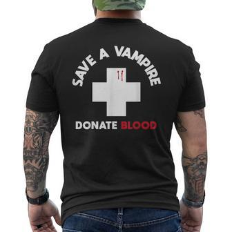 Vampire Bite Blood Bloody Humor Costume Funny Halloween Gift Halloween Funny Gifts Mens Back Print T-shirt | Mazezy