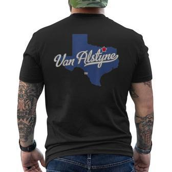 Van Alstyne Texas Tx Map Men's T-shirt Back Print | Mazezy