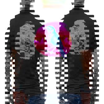 Vaporwave Aesthetic Northern Mockingbird Men's T-shirt Back Print | Mazezy