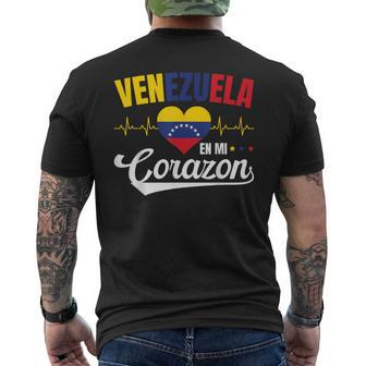 Venezuela En Mi Corazon Souvenirs For Your Native Country Men's T-shirt Back Print - Monsterry