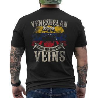 Venezuelan Blood Runs Through My Veins Men's T-shirt Back Print - Seseable