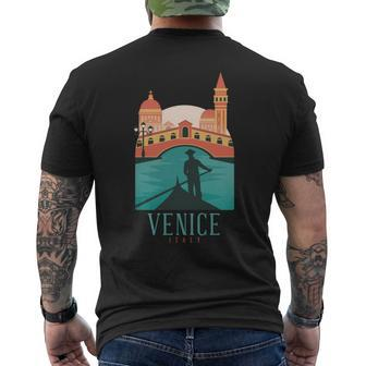 Venice Rialto Bridge Italy Vintage Italian Souvenir Men's T-shirt Back Print | Mazezy