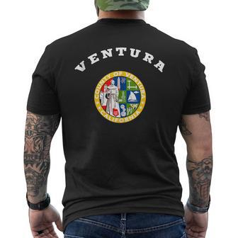 Ventura Coat Of Arms Flag Pride National Gift Souvenir Mens Back Print T-shirt | Mazezy
