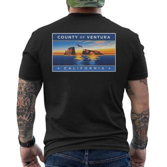 Ventura Flag City Pride National Gift Souvenir Mens Back Print T-shirt | Mazezy