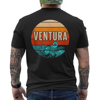 Ventura Retro California Pride Vacation Travel Tourist Gift Mens Back Print T-shirt | Mazezy