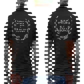 Veritas Et Aequitas Latin Saying Latin Men's T-shirt Back Print | Mazezy