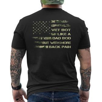 Vet Bod Like Dad Bod But With More Back Pain Fourth Of July  Mens Back Print T-shirt