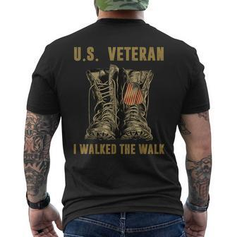 Veteran Of United States Us Army American Flag Vintage Men's Back Print T-shirt | Mazezy