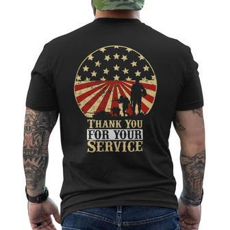 Veteran Vets Thank You For Your Service On Veterans Day Memorial Day T Veterans Mens Back Print T-shirt - Monsterry CA