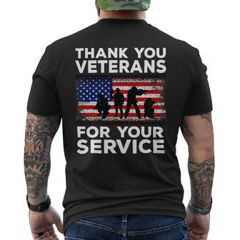Veteran Vets Thank You For Your Service Veteran Us Flag Veterans Day 1 Veterans Mens Back Print T-shirt - Monsterry
