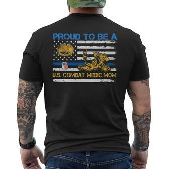 Veteran Vets Us Army Proud Combat Medic Mom Veteran Medical Military Flag Veterans Mens Back Print T-shirt - Monsterry CA