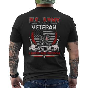 Veteran Vets US Army Proud Veteran With American Flag Gift Veteran Day Veterans Mens Back Print T-shirt - Monsterry DE