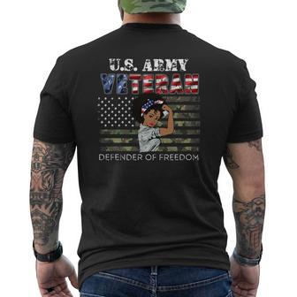 Veteran Vets Us Army Veteran Defender Of Freedom Gift For Veterans Day Veterans Mens Back Print T-shirt - Monsterry DE