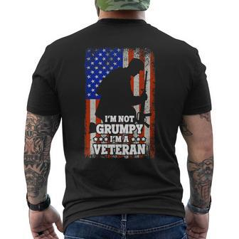 Veteran Vets Us Flag Im Not Grumpy Im A Veteran 116 Veterans Mens Back Print T-shirt - Monsterry