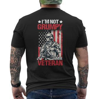 Veteran Vets Us Flag Im Not Grumpy Im A Veteran 119 Veterans Mens Back Print T-shirt - Monsterry DE