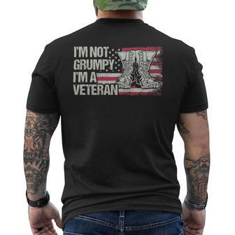 Veteran Vets Us Flag Im Not Grumpy Im A Veterans Mens Back Print T-shirt - Monsterry CA