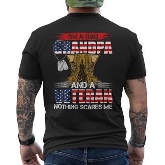 Veteran Vets Us Flag I´M Dad Grandpa And A Veteran Nothing Scares Me 106 Veterans Mens Back Print T-shirt - Monsterry