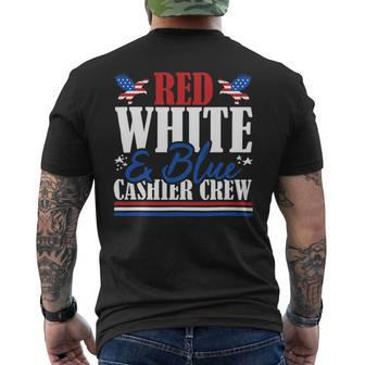 Veteran Vets Us Flag Red White Blue Cashier Crew Veterans Mens Back Print T-shirt - Monsterry DE