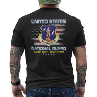 Veteran Vets US National Guard Veteran Always Ready Flag Vintage Mens 181 Veterans Mens Back Print T-shirt - Monsterry