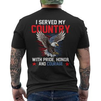 Veteran Vets Us Veteran Patriotic I Served My Country With Pride Veterans Mens Back Print T-shirt - Monsterry AU