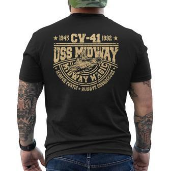 Veteran Vets Uss Midway Cva41 Aircraft Carrier Veteran Sailor Souvenir Veterans Mens Back Print T-shirt - Monsterry CA