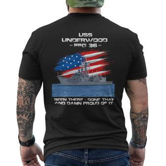 Veteran Vets Uss Underwood Ffg36 Class Frigate American Flag Veterans Mens Back Print T-shirt - Monsterry
