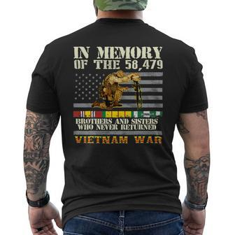 Veteran Vets Vietnam War Veterans Us Memorial Day In The Memory Of 58479 38 Veterans Mens Back Print T-shirt - Monsterry DE