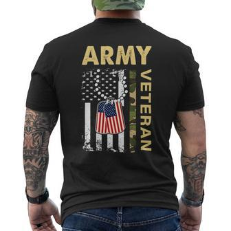 Veteran Vets Vintage Army Veteran Day American Flag Women Men Veterans Mens Back Print T-shirt - Monsterry CA