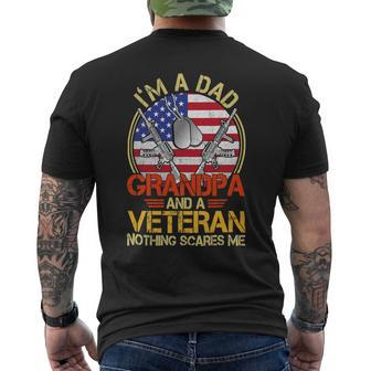Veteran Vets Vintage Im A Dad A Grandpa And A Veteran Shirts Fathers Day 203 Veterans Mens Back Print T-shirt - Monsterry UK