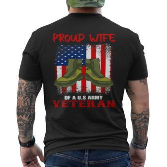 Veteran Vets Womens 4Th Of July Celebration Proud Wife Of An Army Veteran Spouse 2 Veterans Mens Back Print T-shirt - Monsterry DE