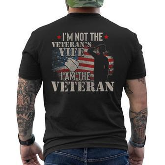 Veteran Vets Womens Im Not The Veterans Wife I Am The Veteran Us Army Veterans Mens Back Print T-shirt - Monsterry