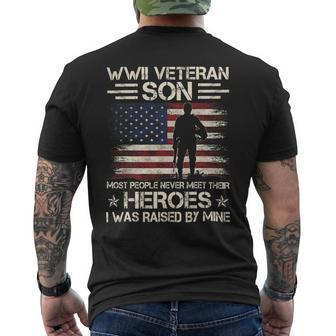 Veteran Vets Wwii Veteran Son Most People Never Meet Their Heroes Usa Veterans Mens Back Print T-shirt - Monsterry DE