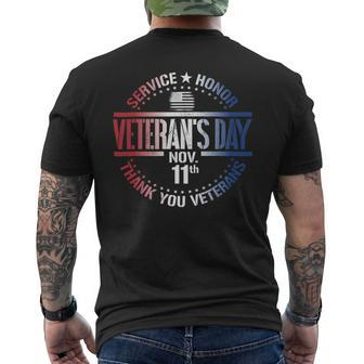 Veterans Day November 11Th Military Thank You Veterans 289 Mens Back Print T-shirt - Monsterry DE