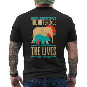 Veterinarian Never Underestimate The Difference You Made Mens Back Print T-shirt - Seseable