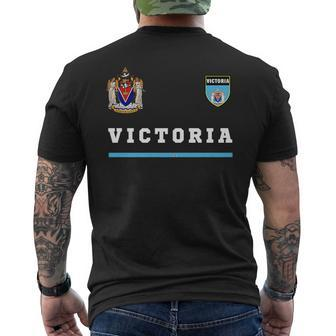 Victoria SoccerSports Flag National Pride Gift Mens Back Print T-shirt | Mazezy