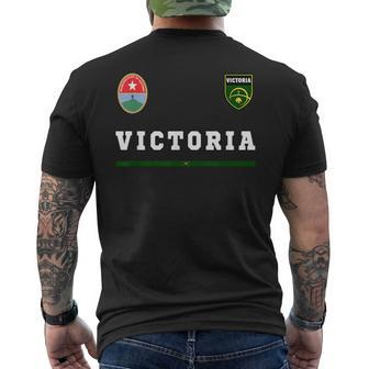 Victoria SportsSoccer Flag National Pride Gift Souvenir Mens Back Print T-shirt | Mazezy