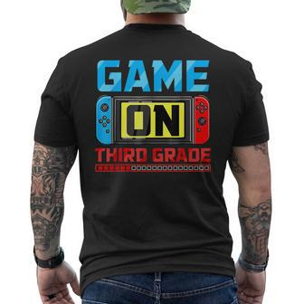 Video Game On Third Grade Gamer Back To School First Day Mens Back Print T-shirt | Mazezy