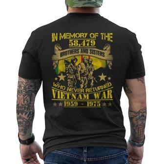 Vietnam Veteran In Memory The War Vietnam Gift Men's Crewneck Short Sleeve Back Print T-shirt | Mazezy