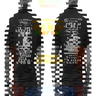 Vietnam Veteran Never Underestimate An Old Man Veteran Funny Gifts Mens Back Print T-shirt | Mazezy