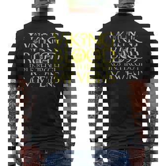 Vikings Blood Runs Through My Veins Men's T-shirt Back Print | Mazezy