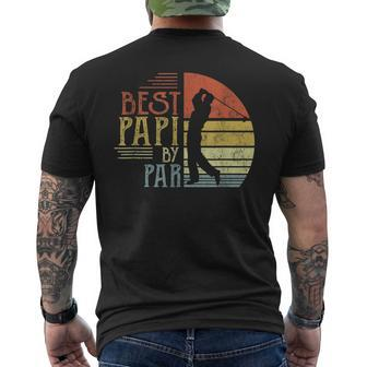 Vinatge Fathers Day Best Papi By Par Golf Gifts For Papi Mens Back Print T-shirt - Seseable