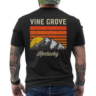 Vine Grove Kentucky Retro City State Usa Souvenir Men's T-shirt Back Print | Mazezy