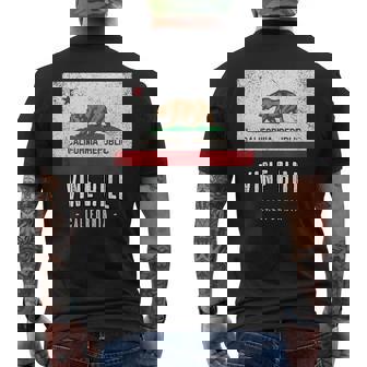 Vine Hill California Cali City Souvenir Ca Flag Men's T-shirt Back Print | Mazezy